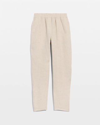 Linen Straight Tapered Ankle Pants click to view larger image.