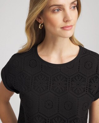 Crocheted Cotton-Blend Shirt click to view larger image.