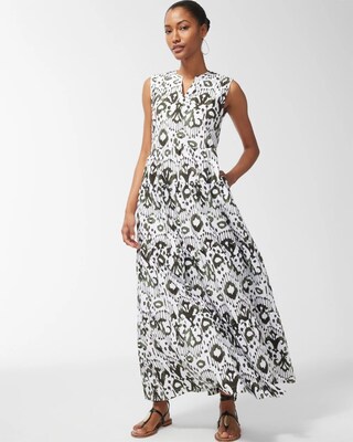 Ikat Tiered Maxi Dress