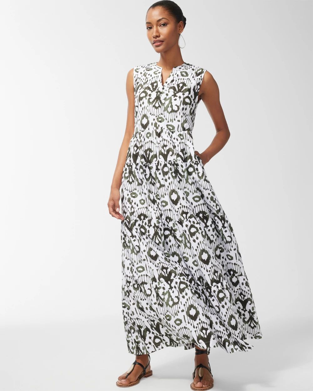 Ikat Tiered Maxi Dress