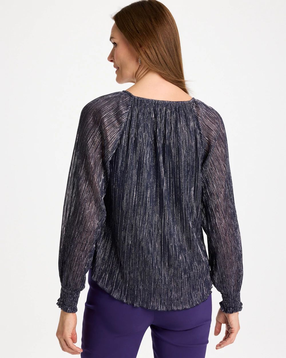 Metallic Bodre Crinkle Mesh Top click to view larger image.