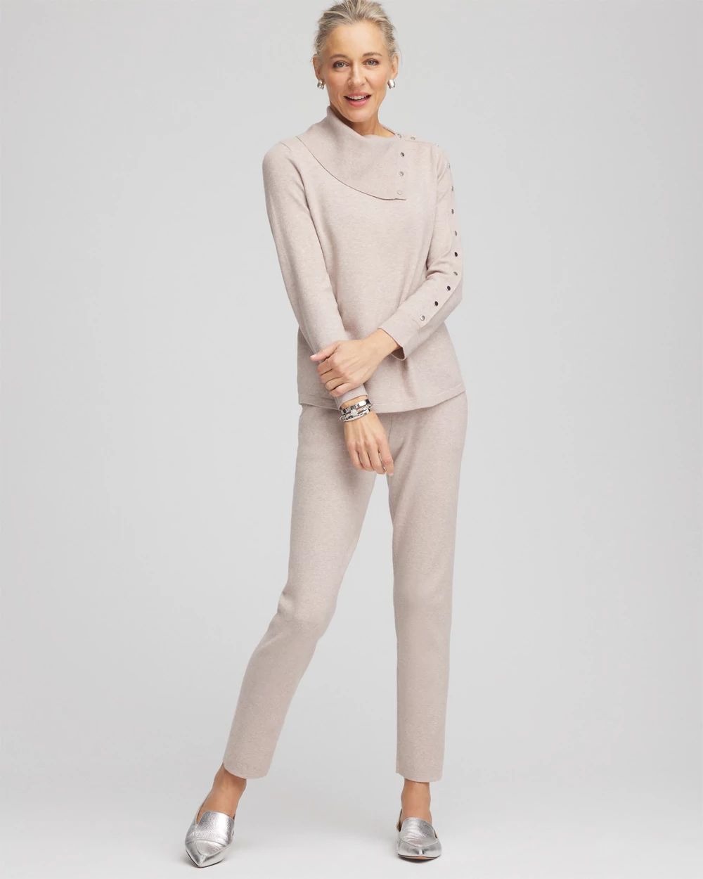 Zenergy® Luxe Cashmere Blend Mock Neck Sweater