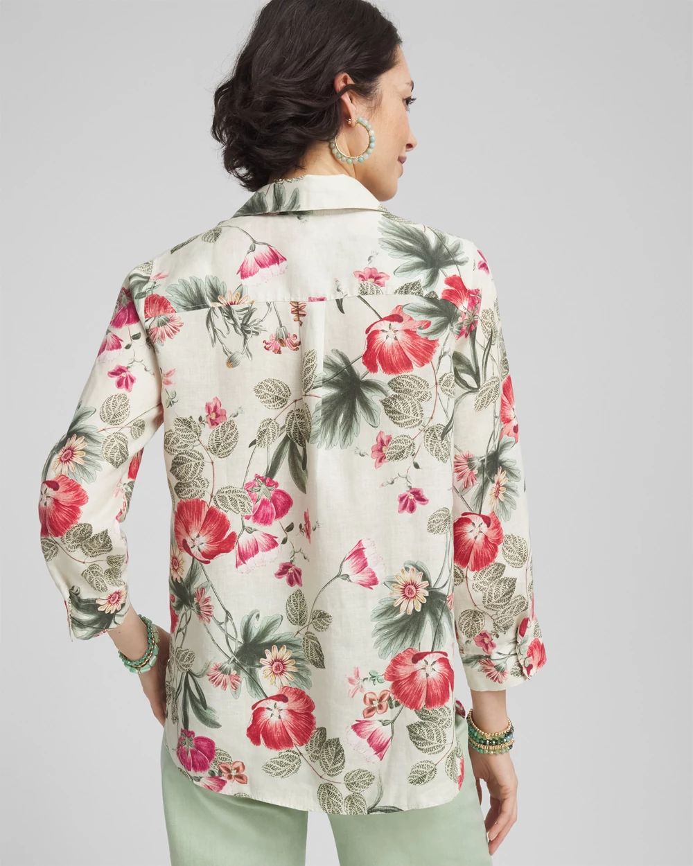 No Iron™ Garden Floral Linen Shirt