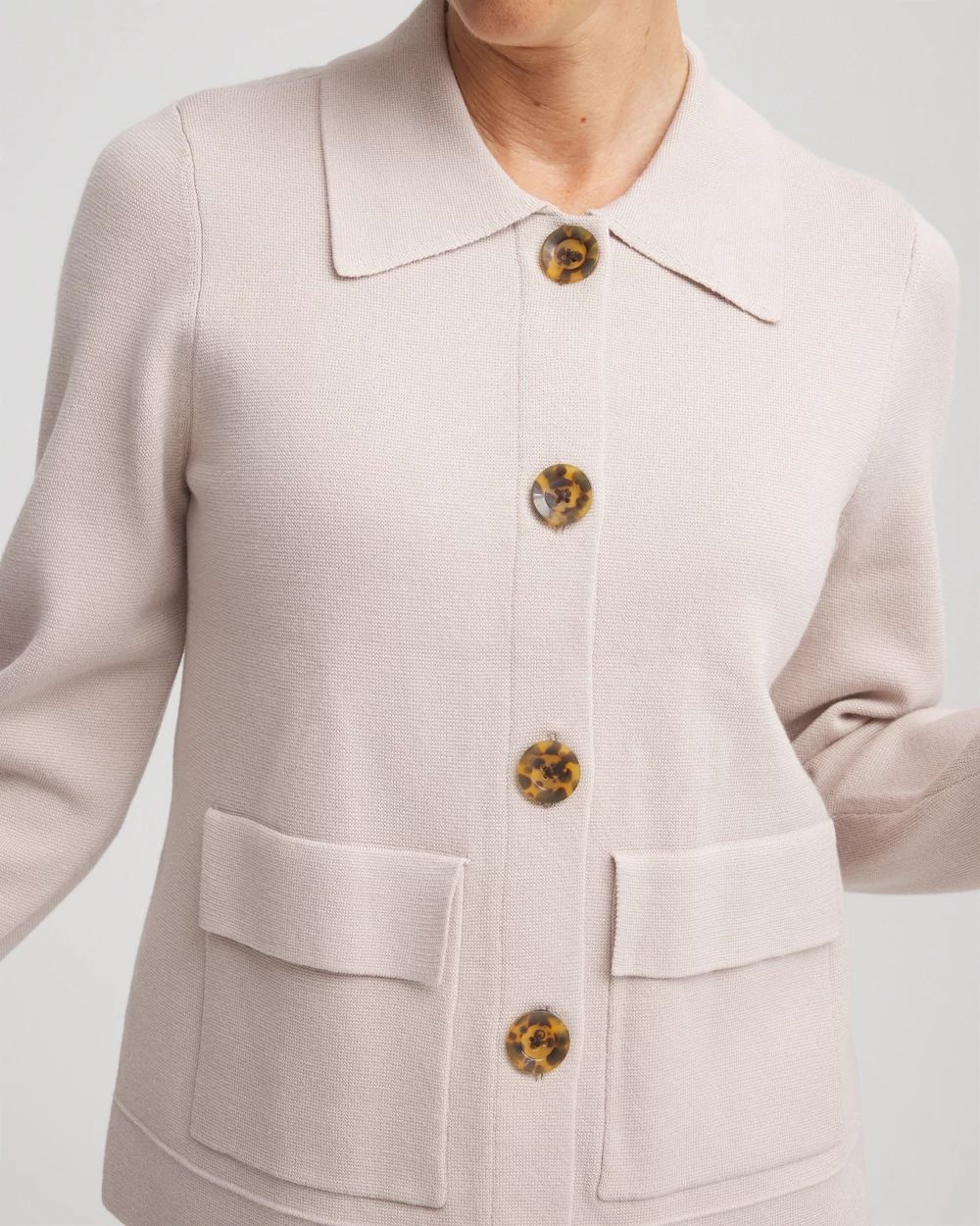 Button-Front Cardigan Jacket