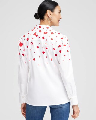Embroidered Hearts Shirt click to view larger image.