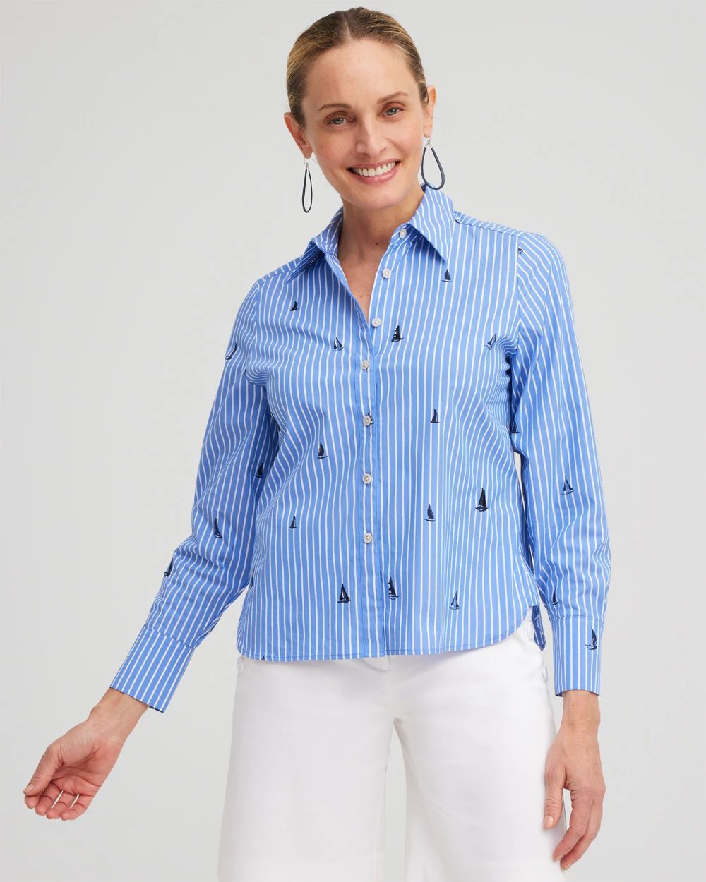 Poplin Sailboat Stripe Shirt