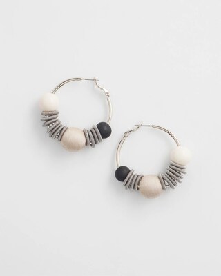 Black & Neutral Hoop Earrings