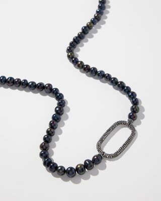 Fresh Water Pearl Pavé Infinite Necklace