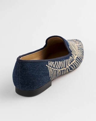 Peacock Embroidered Flats click to view larger image.