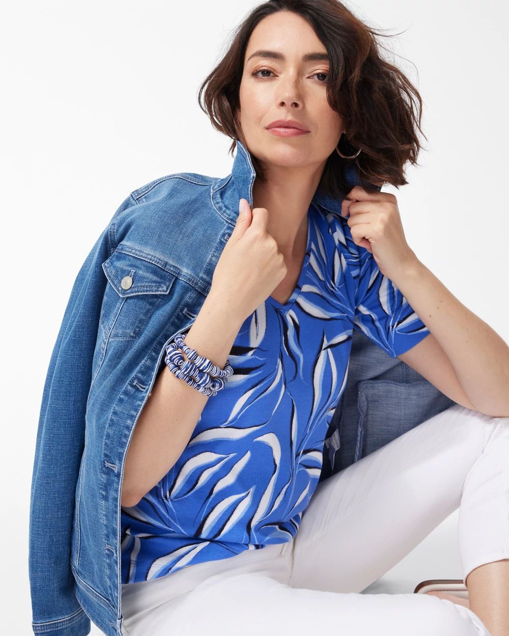 Pima Foliage Everyday V-Neck Tee