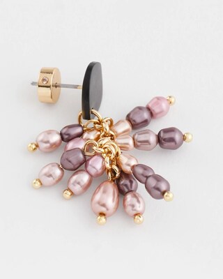 No Droop® Shell Beaded Cluster Earrings click to view larger image.