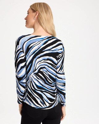 Ella Animal Print V-Neck Pullover Sweater click to view larger image.