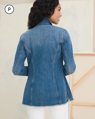 Petite Fray-Hem Denim Jacket