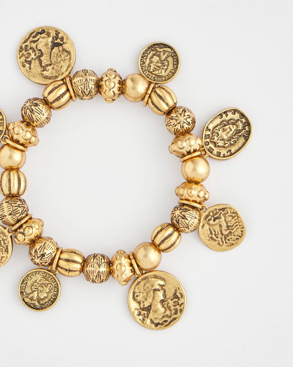 Coin Charm Stretch Bracelet