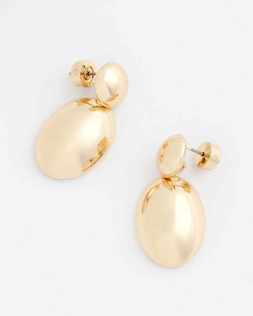 Gold Oval Drop Earrings click to view larger image.