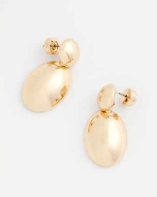 Gold Oval Drop Earrings click to view larger image.