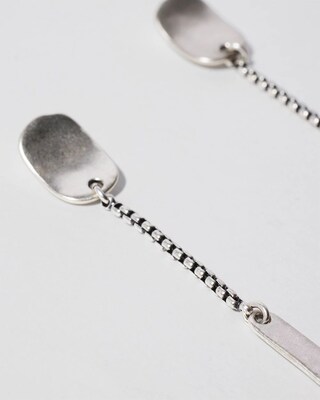 Silver Tone Linear Earrings