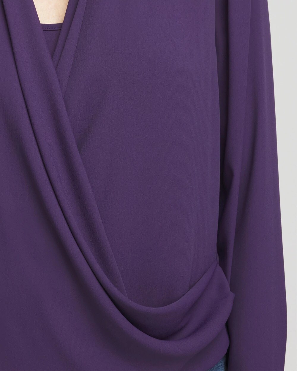 Surplice Bubble Hem Shirt