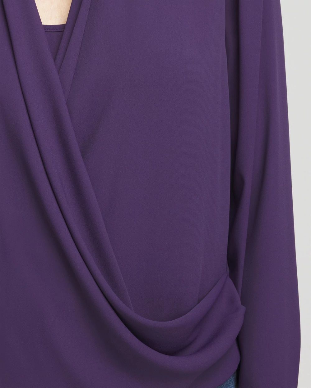 Surplice Bubble Hem Shirt