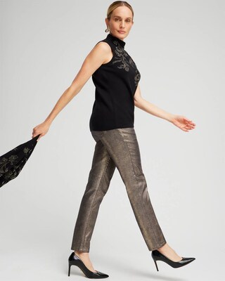Lurex Scroll Print Sweater Tank