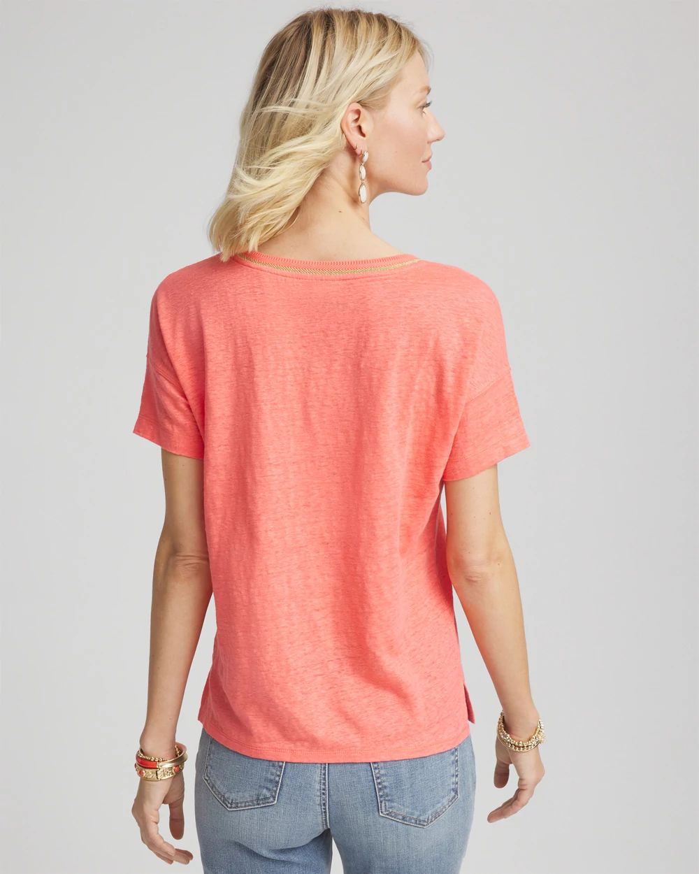Sweater Trim Linen Tee
