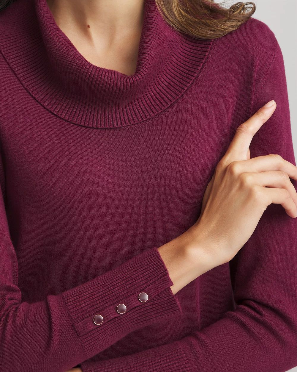 Cowlneck Long-Sleeved Sweater click to view larger image.