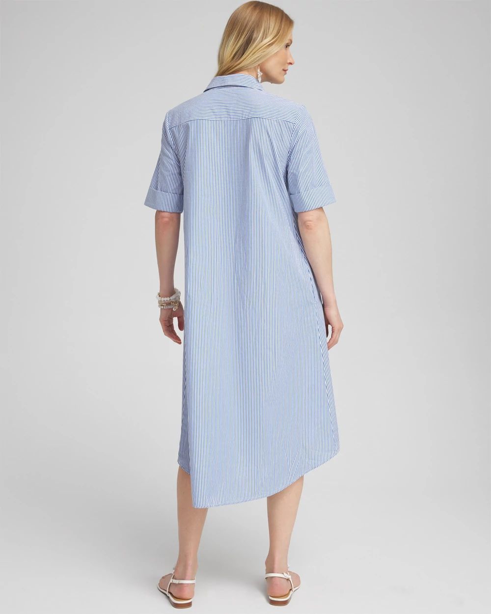 Cotton Stripe Shirt Dress