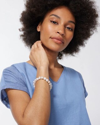 White Fireball Stretch Bracelet