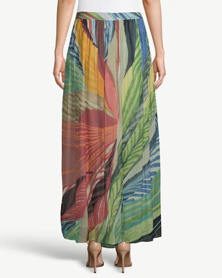 Tropical-Print Maxi Skirt