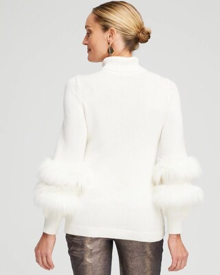 Faux Fur Trim Pullover Sweater
