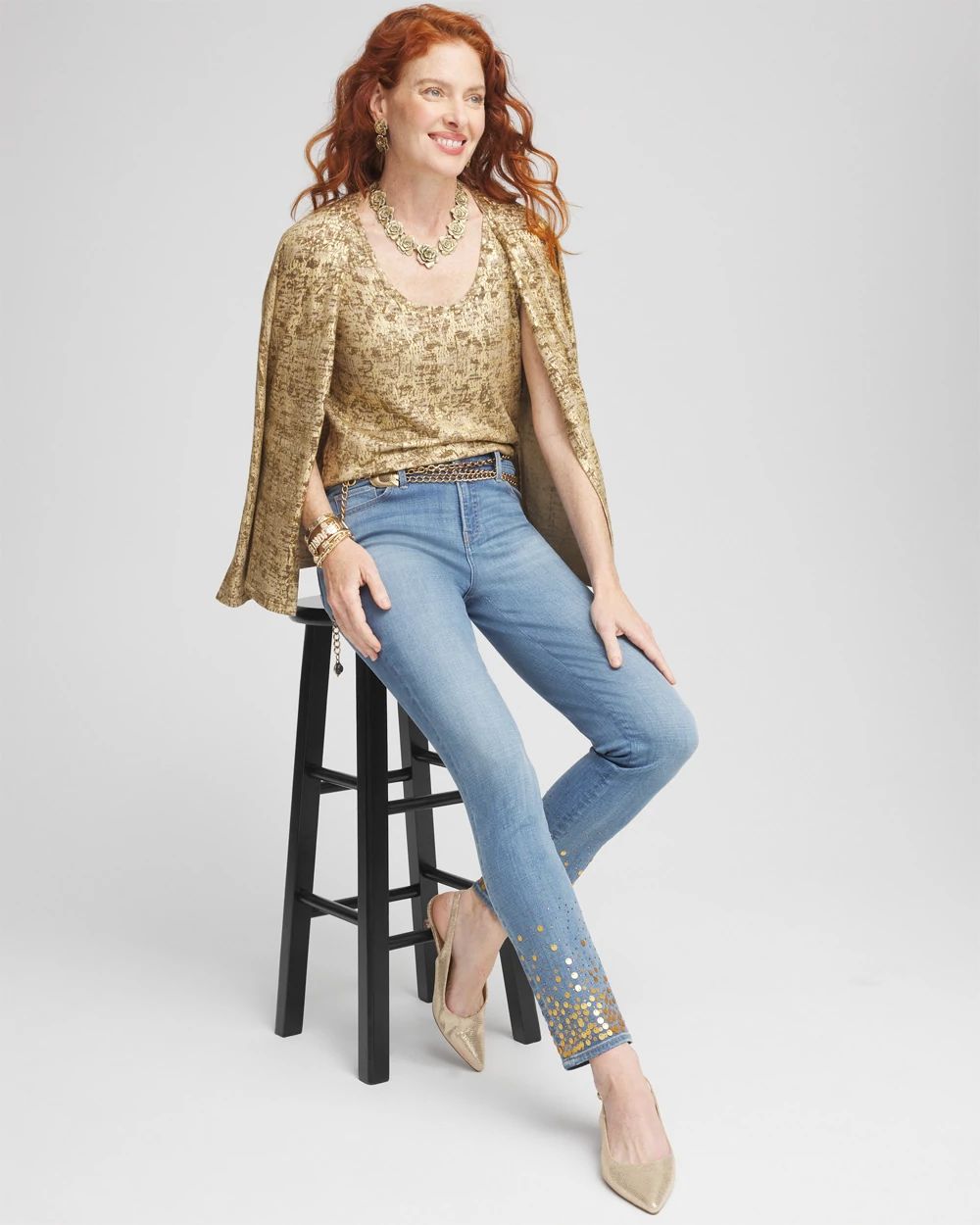 Foil Print Sweater Tank