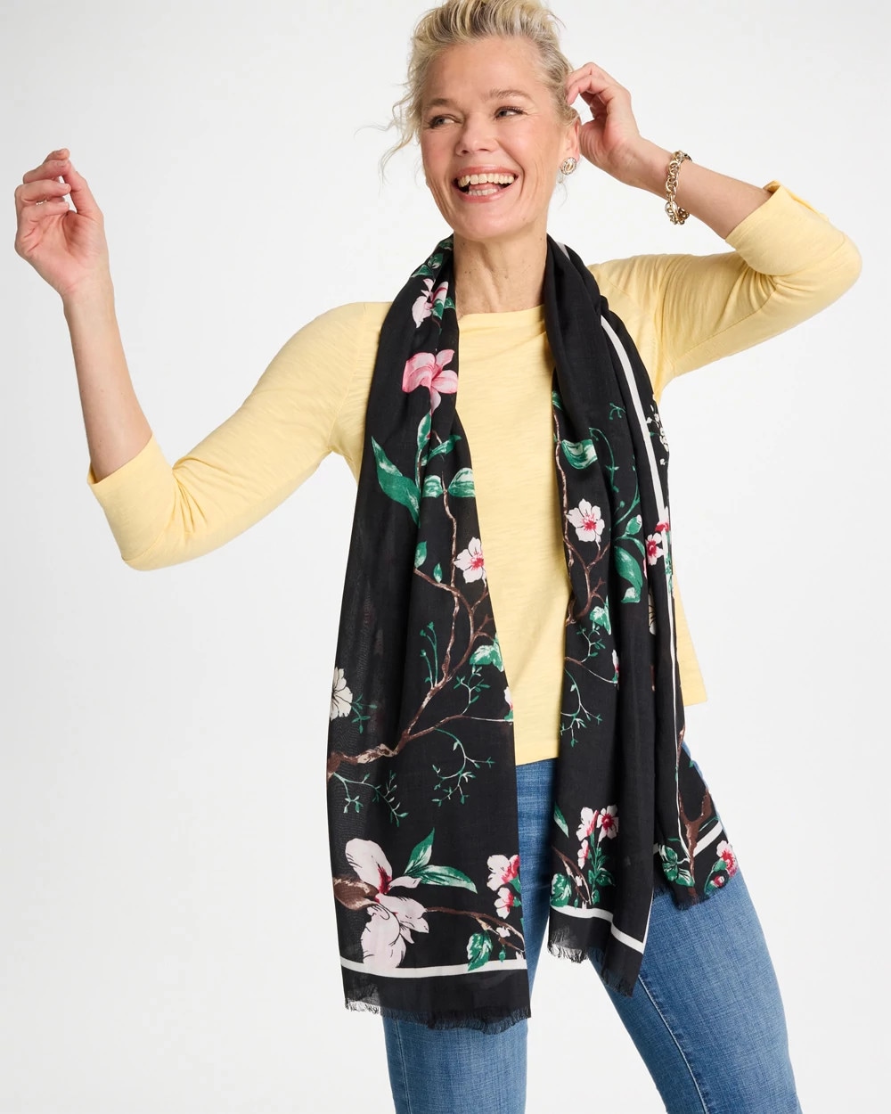 Kyoto Bloom Oblong Scarf