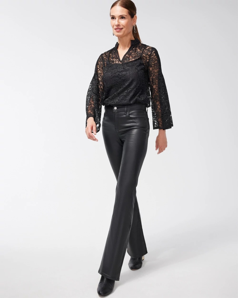 Girlfriend Coated Flare Jeans