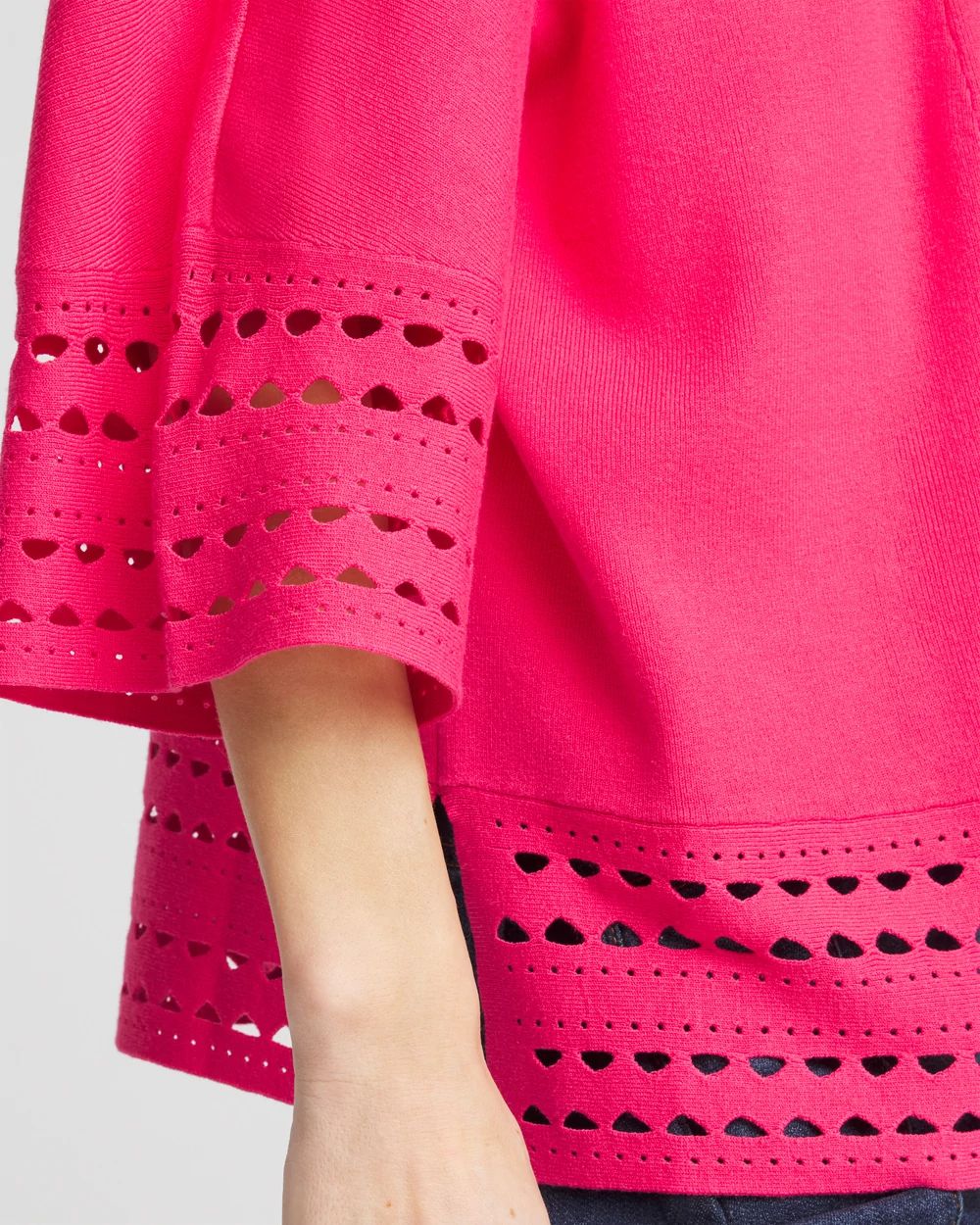 Cutout Open-Front Cardigan
