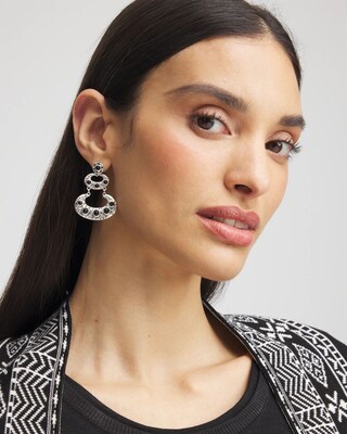Black & Silver Drop Earrings