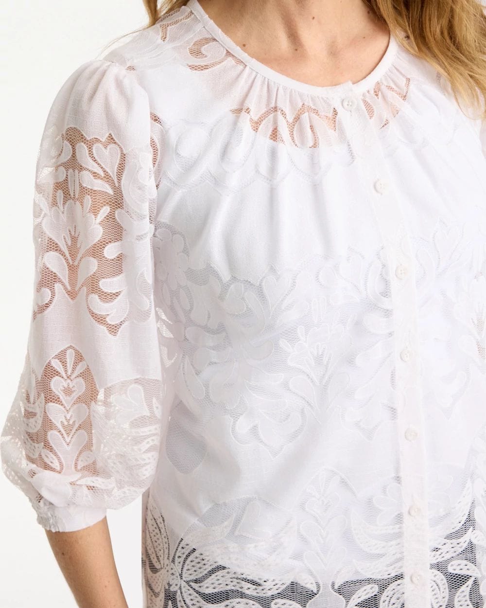 Lace Burnout Blouse