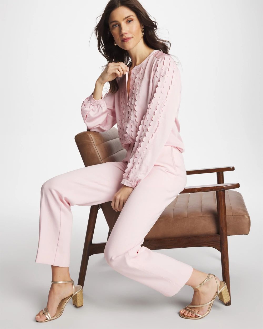 Laser Cut Crinkle Blouse