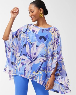 Cool Floral Print Poncho