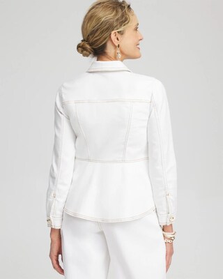 No Stain Peplum Denim Jacket
