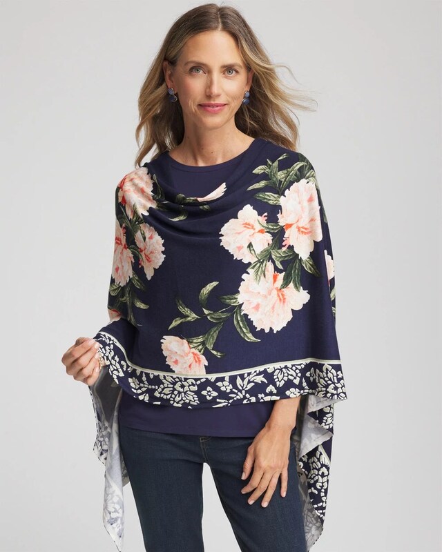 Asymmetrical Convertible Sweater Poncho - image 1