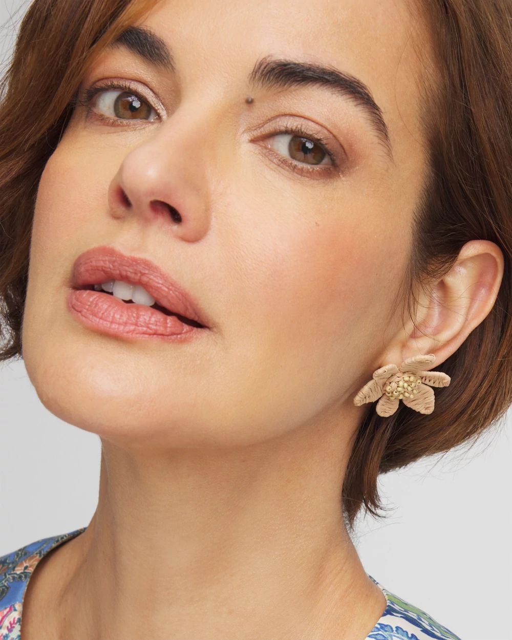 No Droop® Raffia Wrapped Stud Earrings