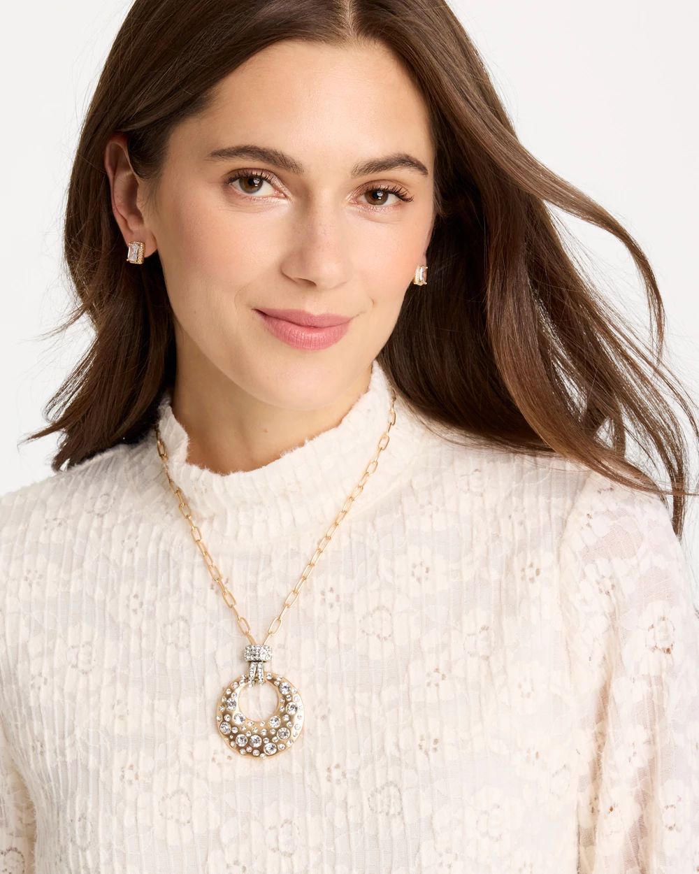 Daily Diamonds Collection Open Pendant Necklace click to view larger image.