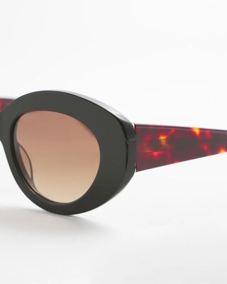 Black & Tort Print Sunglasses