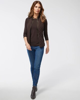 Grommet Hem Pull-On Ankle Jeggings