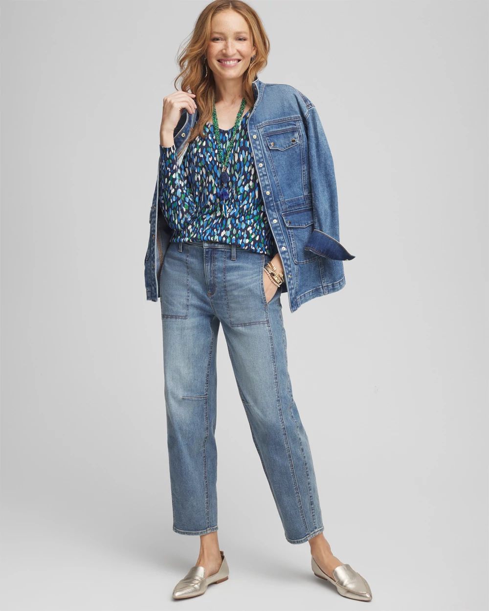 V-Neck Printed Pullover