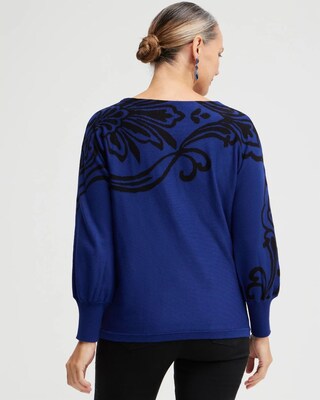 Blue Print Pullover Sweater