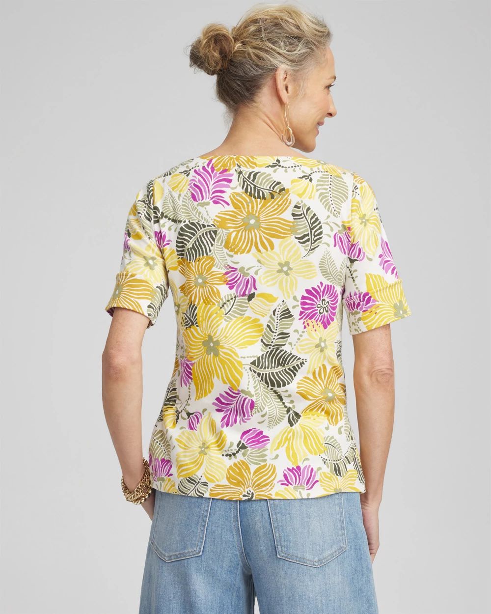 Floral Bateau Neck Tee