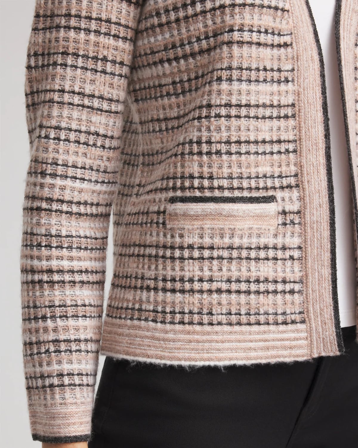 Chico's Sunset Abstract Sweater Jacket In Black In Multi