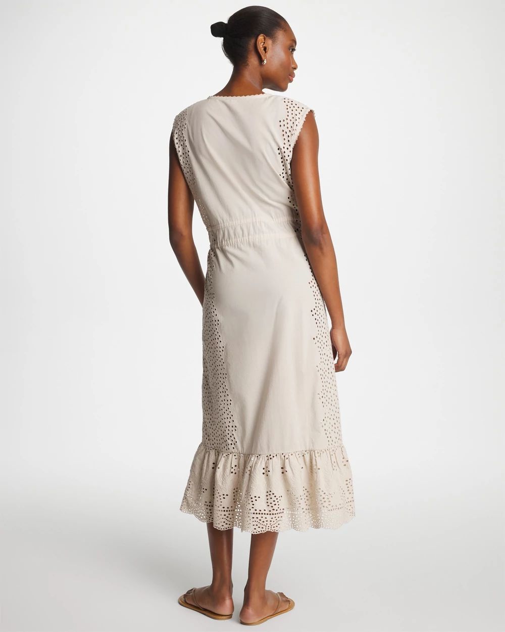 Woven Eyelet Swim Cover-Up Dress click to view larger image.