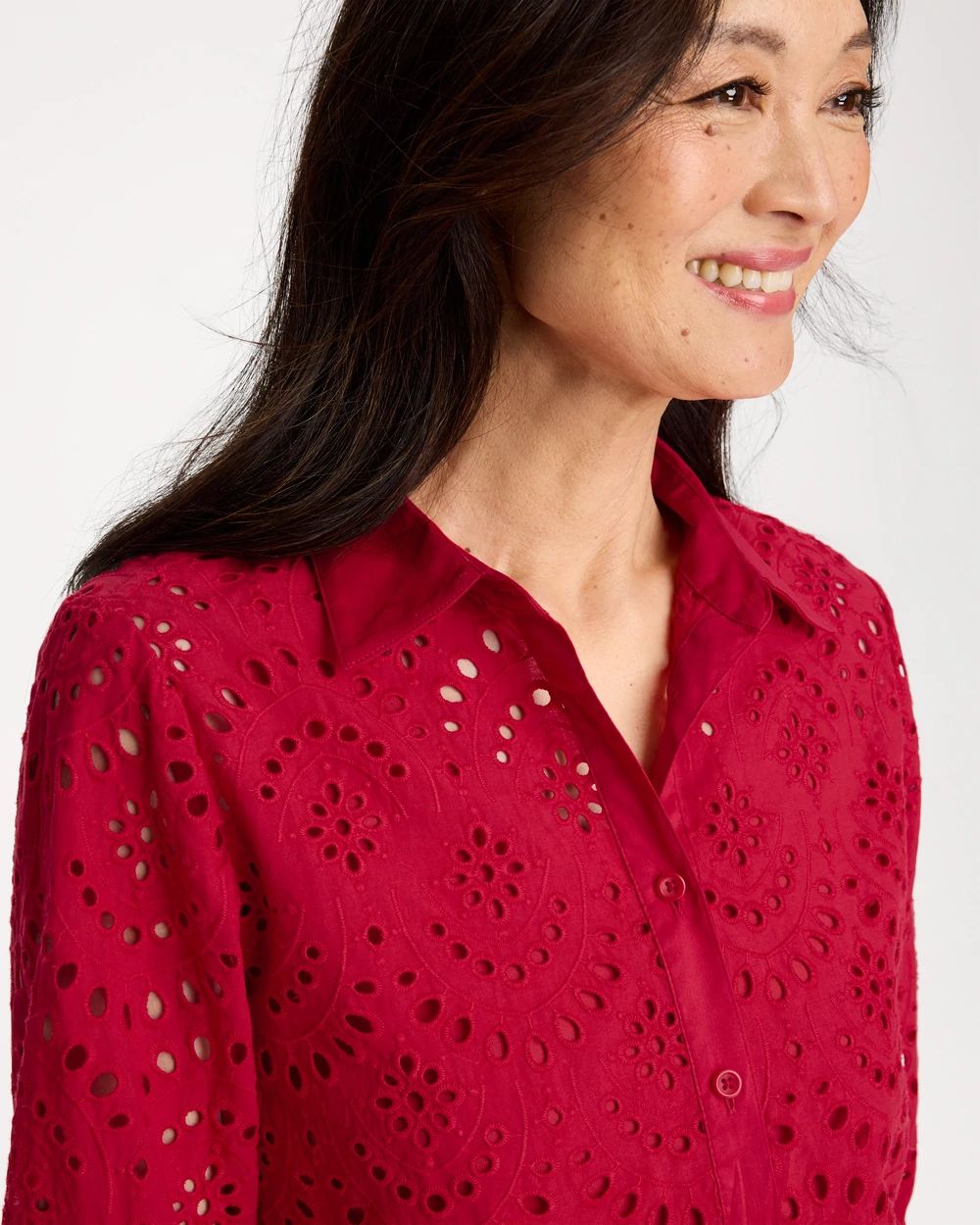 Eyelet Collared Shirt